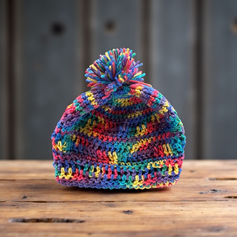 Colorful Knit Pom-Pom Beanie